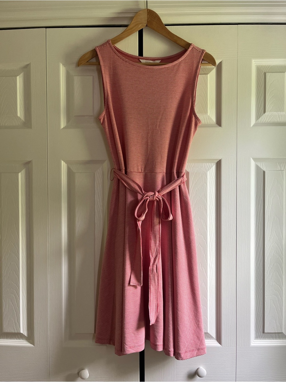 NWT Market & Spruce Sleeveless Pink Tie-Waist Fit & Flare Dress